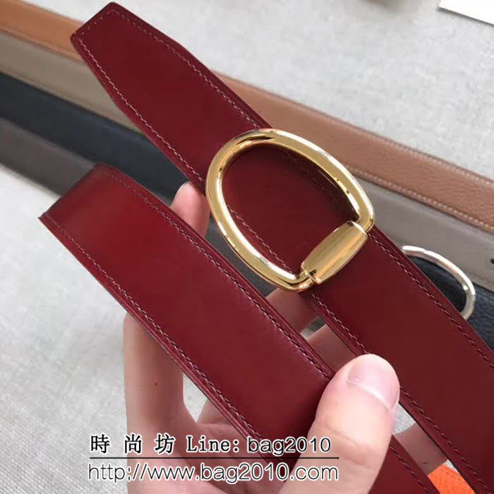 愛馬仕HERMES REVERSIBLE LEATHER STRA 官網同步 原版皮高端男士皮帶 HHG1539